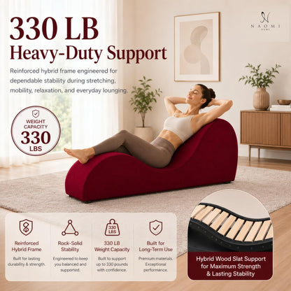 Leticia Ergonomic Yoga Chaise Lounge Chair, Red