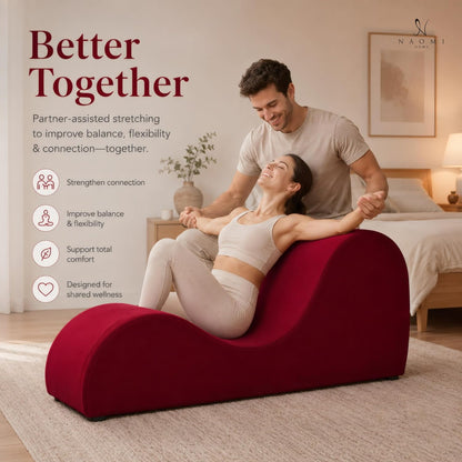 Leticia Ergonomic Yoga Chaise Lounge Chair, Red