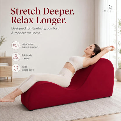 Leticia Ergonomic Yoga Chaise Lounge Chair, Red