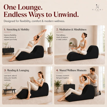 Leticia Ergonomic Yoga Chaise Lounge Chair, Red
