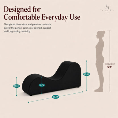 Leticia Ergonomic Yoga Chaise Lounge Chair, Red