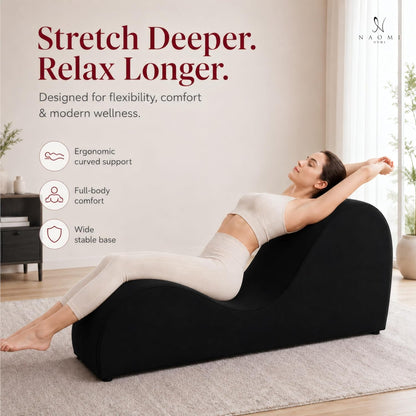 Leticia Ergonomic Yoga Chaise Lounge Chair, Red