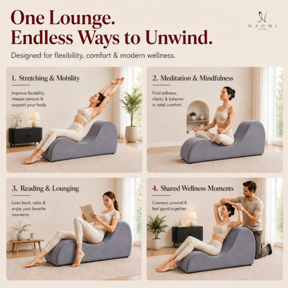 Leticia Ergonomic Yoga Chaise Lounge Chair, Red