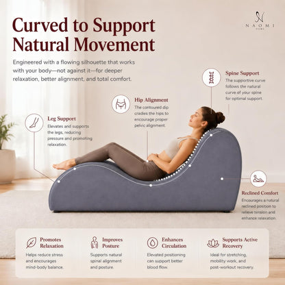Leticia Ergonomic Yoga Chaise Lounge Chair, Red