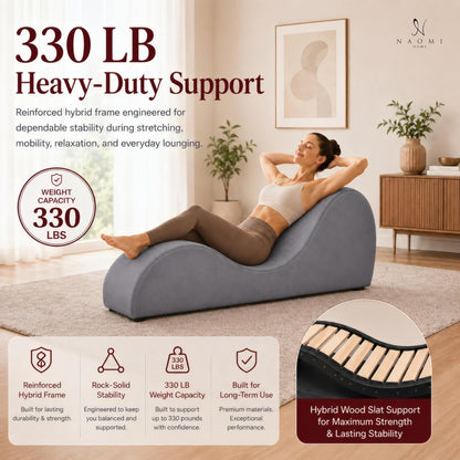 Leticia Ergonomic Yoga Chaise Lounge Chair, Red