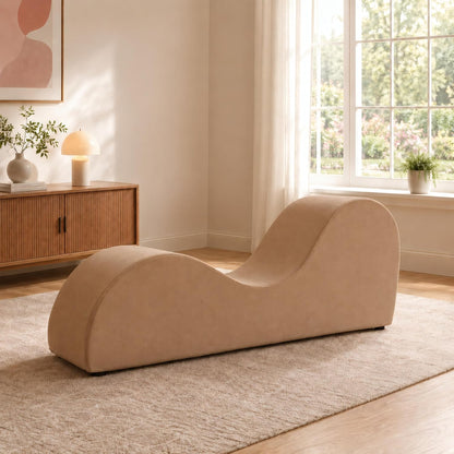 Leticia Ergonomic Yoga Chaise Lounge Chair, Red