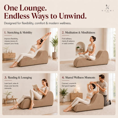 Leticia Ergonomic Yoga Chaise Lounge Chair, Red