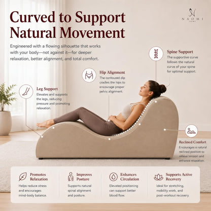 Leticia Ergonomic Yoga Chaise Lounge Chair, Red