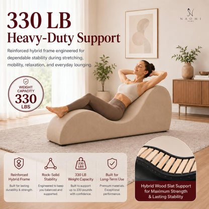 Leticia Ergonomic Yoga Chaise Lounge Chair, Red