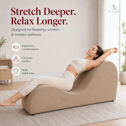 Leticia Ergonomic Yoga Chaise Lounge Chair, Red