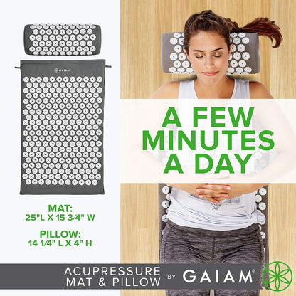 Acupressure Mat & Pillow Set, Neck, Shoulder & Back