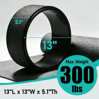 NGT Yoga Wheel 13 inch Yoga Wheel for Back Pain Strongest and Most Comfortable Dharma Yoga Prop Wheel with Free Yoga Bands