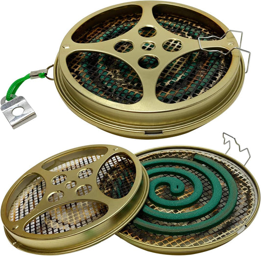 Portable Mosquito Coil Holder - Mosquito Coil & Incense Burner for Outdoor use, Pool Side, Patio, Deck, Camping, Hiking, etc.(Includes Set of 2 Holders)