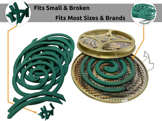 Portable Mosquito Coil Holder - Mosquito Coil & Incense Burner for Outdoor use, Pool Side, Patio, Deck, Camping, Hiking, etc.(Includes Set of 2 Holders)
