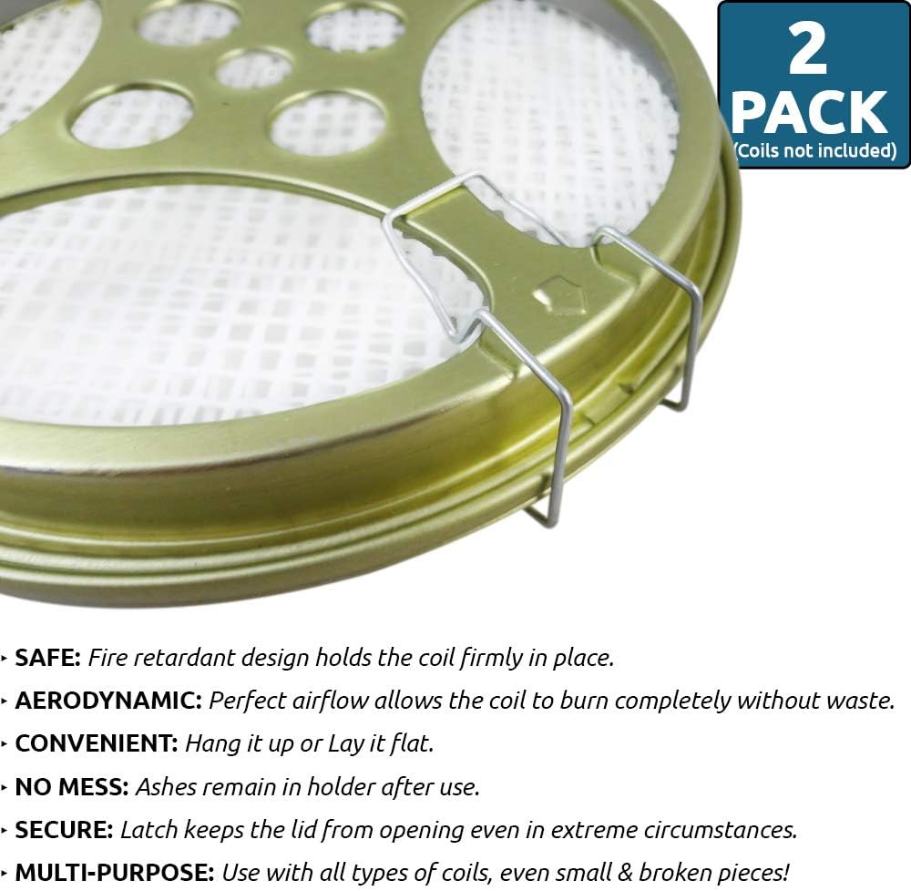 Portable Mosquito Coil Holder - Mosquito Coil & Incense Burner for Outdoor use, Pool Side, Patio, Deck, Camping, Hiking, etc.(Includes Set of 2 Holders)