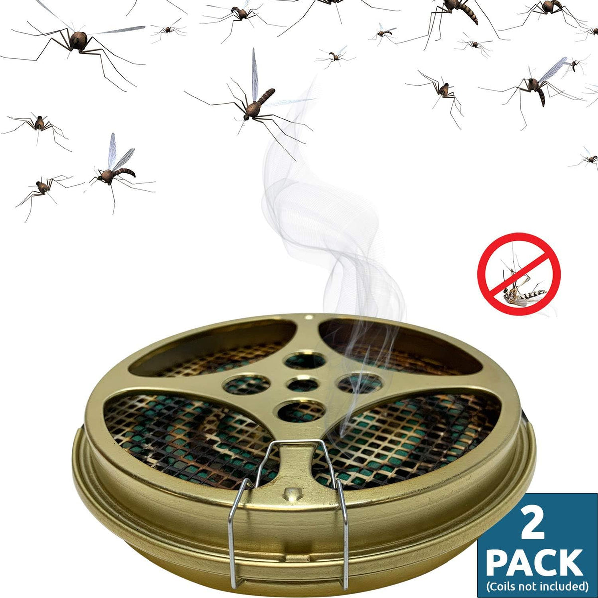 Portable Mosquito Coil Holder - Mosquito Coil & Incense Burner for Outdoor use, Pool Side, Patio, Deck, Camping, Hiking, etc.(Includes Set of 2 Holders)