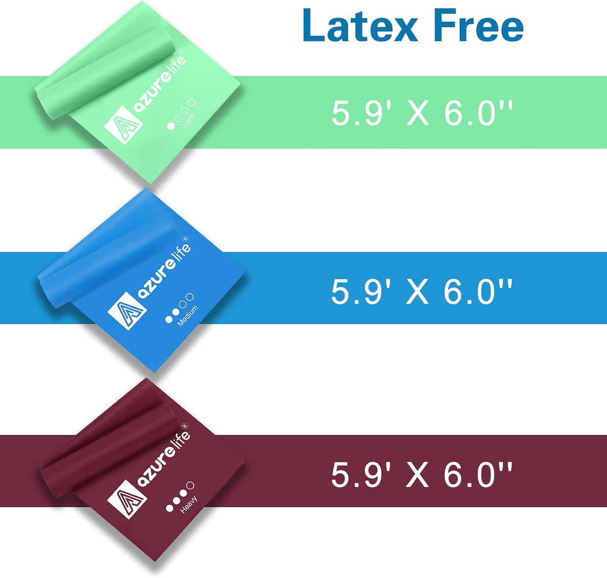 Resistance Bands,Professional Long Non-Latex Elastic Stretch Bands,Exercise Bands for Physical Therapy, Yoga, Pilates, Rehab, at-Home or The Gym Workouts, Strength Training