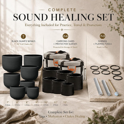 432Hz 7"-12" Gradient Color Crystal Singing Bowl Set of 7