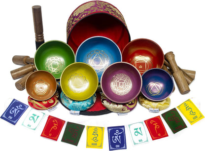 Chakra Healing Tibetan Singing Bowl Set of 7 for Meditation- Himalayan Singing bowls, 11