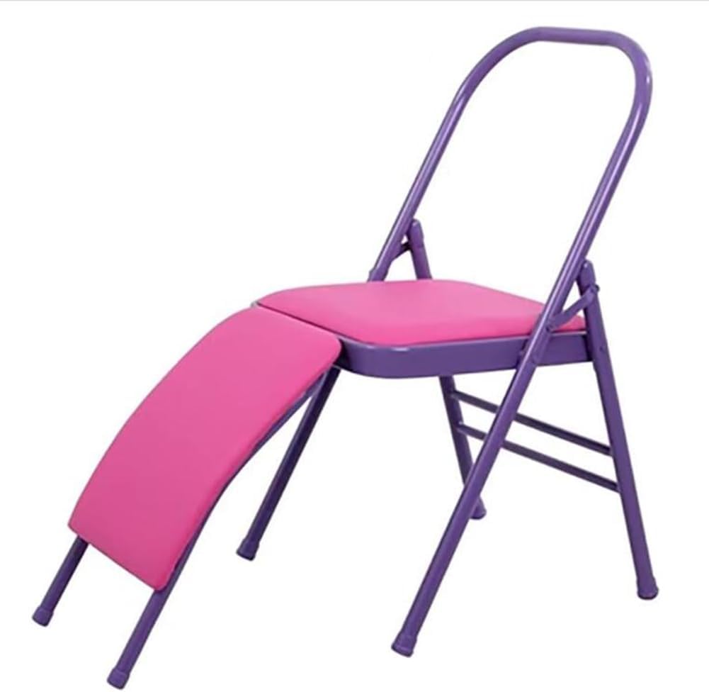 Folding Yoga Auxiliary Chair Iyengar Yoga Chair with Lumbar Back Support Yoga Practice Balance Chair for Yoga Studios Offices