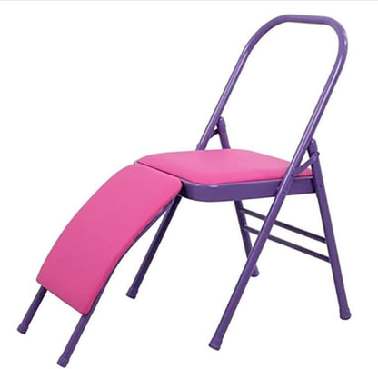 Folding Yoga Auxiliary Chair Iyengar Yoga Chair with Lumbar Back Support Yoga Practice Balance Chair for Yoga Studios Offices