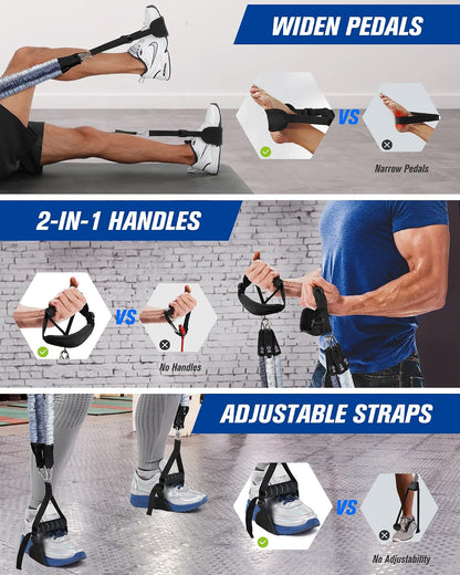Upgraded Pilates Bar Kit with Resistance Bands Natural Latex for Women & Men, Heavy-Duty Stainless Steel Multifunctional Yoga Pilates Stick for Home Gym Exercise Fitness Equipment Full-Body Workouts