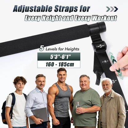 Upgraded Pilates Bar Kit with Resistance Bands Natural Latex for Women & Men, Heavy-Duty Stainless Steel Multifunctional Yoga Pilates Stick for Home Gym Exercise Fitness Equipment Full-Body Workouts