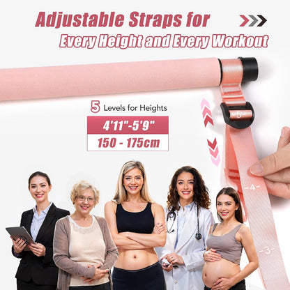 Upgraded Pilates Bar Kit with Resistance Bands Natural Latex for Women & Men, Heavy-Duty Stainless Steel Multifunctional Yoga Pilates Stick for Home Gym Exercise Fitness Equipment Full-Body Workouts