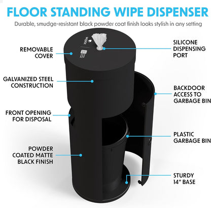 Gym Wipes Refill, Large 8"x12" Fitness Equipment Wipes with Cleaning Vinegar and Refreshing Lavender Essential Oil for Yoga Mat Cleaner, Fits Dispensers, (Pack of 1)