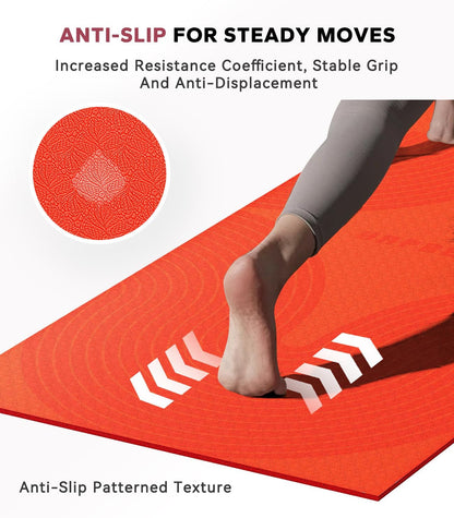 HAPBEAR Large Yoga Mat - 72"x36" Extra Wide Exercise Mat - 1/4" Thick Dual Color PVC | Anti-Slip Surface & High Cushioning - Ideal for Yoga, Pilates & Home Workouts - Bonus Mesh Bag