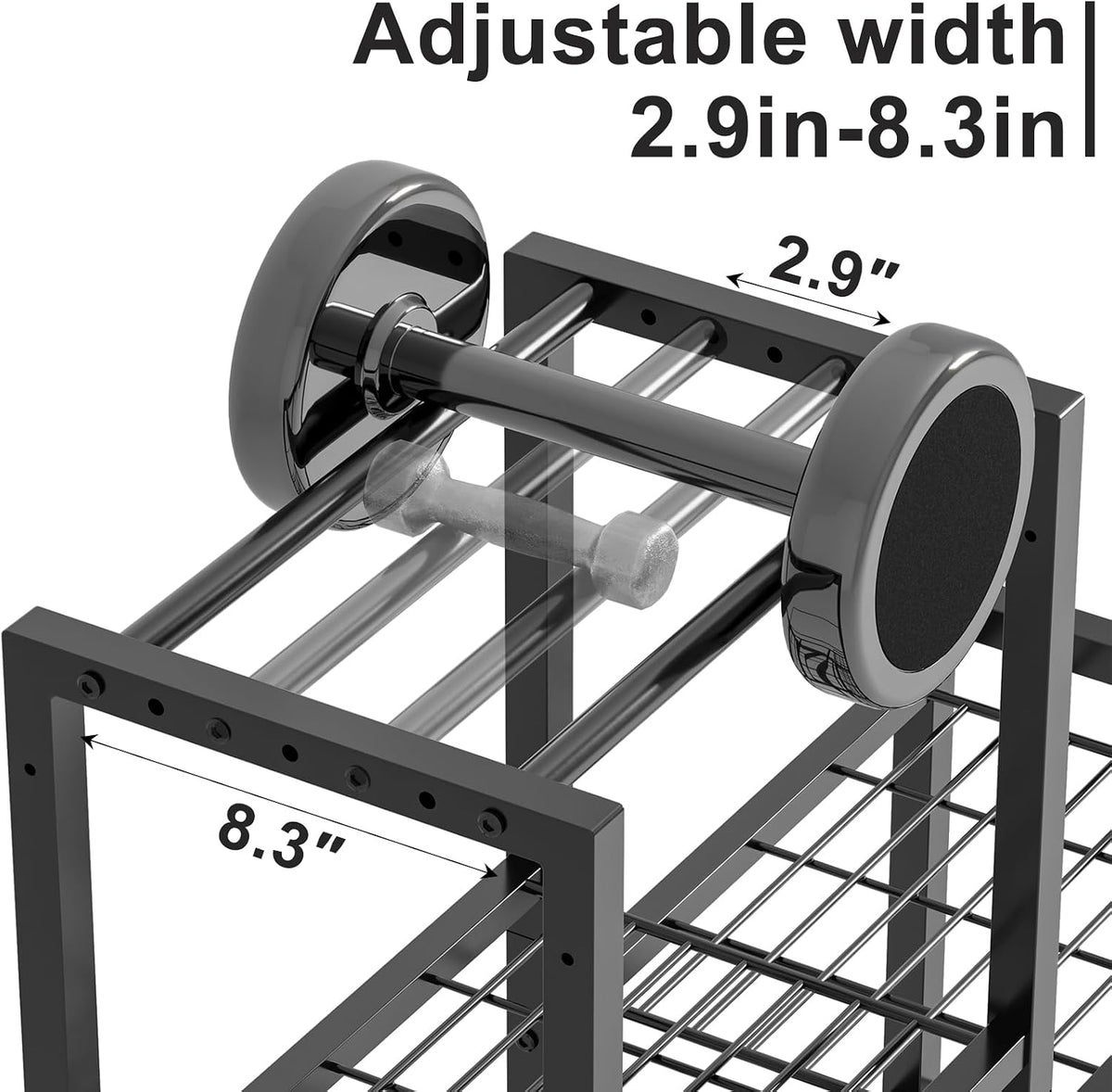 6Tier Rolling Home Gym Storage, Multi-Purpose Dumbbell Weight Rack