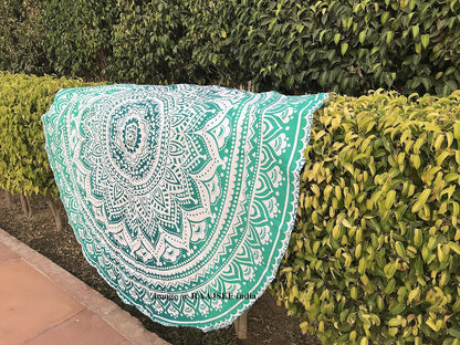 Purple Round Beach Tapestry Hippie/Boho Beach Blanket Mandala/Indian Cotton Throw - Round Tablecloth/Home Decor/Indie Rug Yoga Mat Meditation Picnic Rugs 178 CM / 70 INCHE Circle