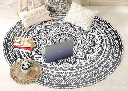 Purple Round Beach Tapestry Hippie/Boho Beach Blanket Mandala/Indian Cotton Throw - Round Tablecloth/Home Decor/Indie Rug Yoga Mat Meditation Picnic Rugs 178 CM / 70 INCHE Circle