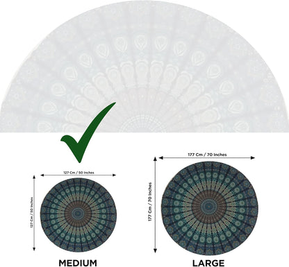 Purple Round Beach Tapestry Hippie/Boho Beach Blanket Mandala/Indian Cotton Throw - Round Tablecloth/Home Decor/Indie Rug Yoga Mat Meditation Picnic Rugs 178 CM / 70 INCHE Circle