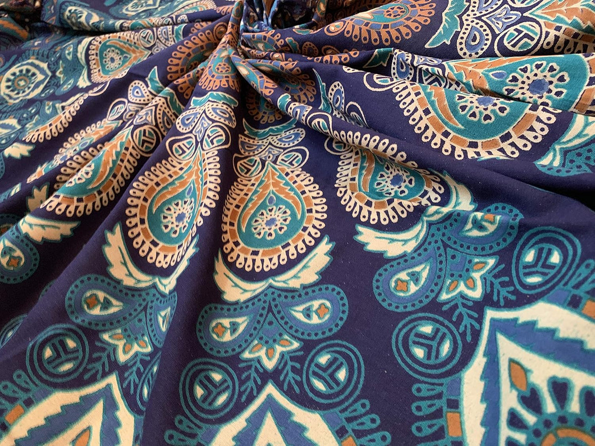 Purple Round Beach Tapestry Hippie/Boho Beach Blanket Mandala/Indian Cotton Throw - Round Tablecloth/Home Decor/Indie Rug Yoga Mat Meditation Picnic Rugs 178 CM / 70 INCHE Circle