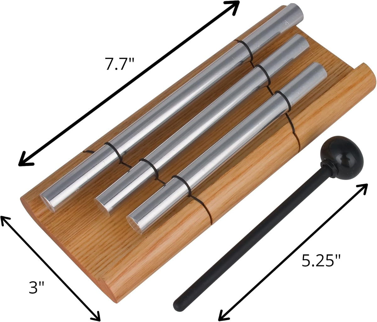 Woodstock Wind Chimes Zenergy Solo Hand Chime, Silver (7") Musically Tuned for Meditation, Yoga and Mindfulness, Bell Percussion Instrument For Teachers and Classrooms