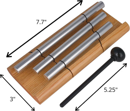 Woodstock Wind Chimes Zenergy Solo Hand Chime, Silver (7") Musically Tuned for Meditation, Yoga and Mindfulness, Bell Percussion Instrument For Teachers and Classrooms