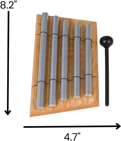 Woodstock Wind Chimes Zenergy Solo Hand Chime, Silver (7") Musically Tuned for Meditation, Yoga and Mindfulness, Bell Percussion Instrument For Teachers and Classrooms
