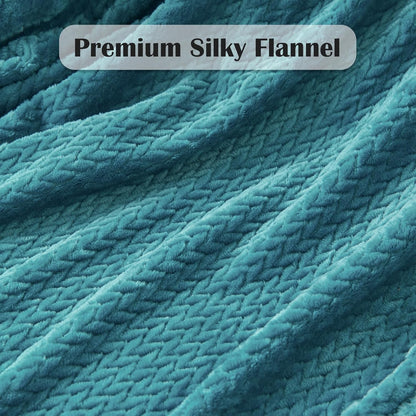 Fleece Leaves Pattern Throw Blanket, Light Purple, 50"x60" | Super Soft Throw Blanket, Lightweight Cozy Bed Sofa Blanket, Premium Silky Flannel Fleece, Travel Blanket for All Season Use - Colors B