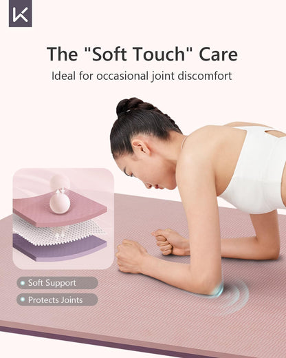 Yoga Mat 7mm Thick Non Slip - Extra Cushion TPE Exercise Mat for Home Workout & Pilates, Eco Friendly Knee Protection, 72"x24" Large Fitness Mat with Carrying Strap