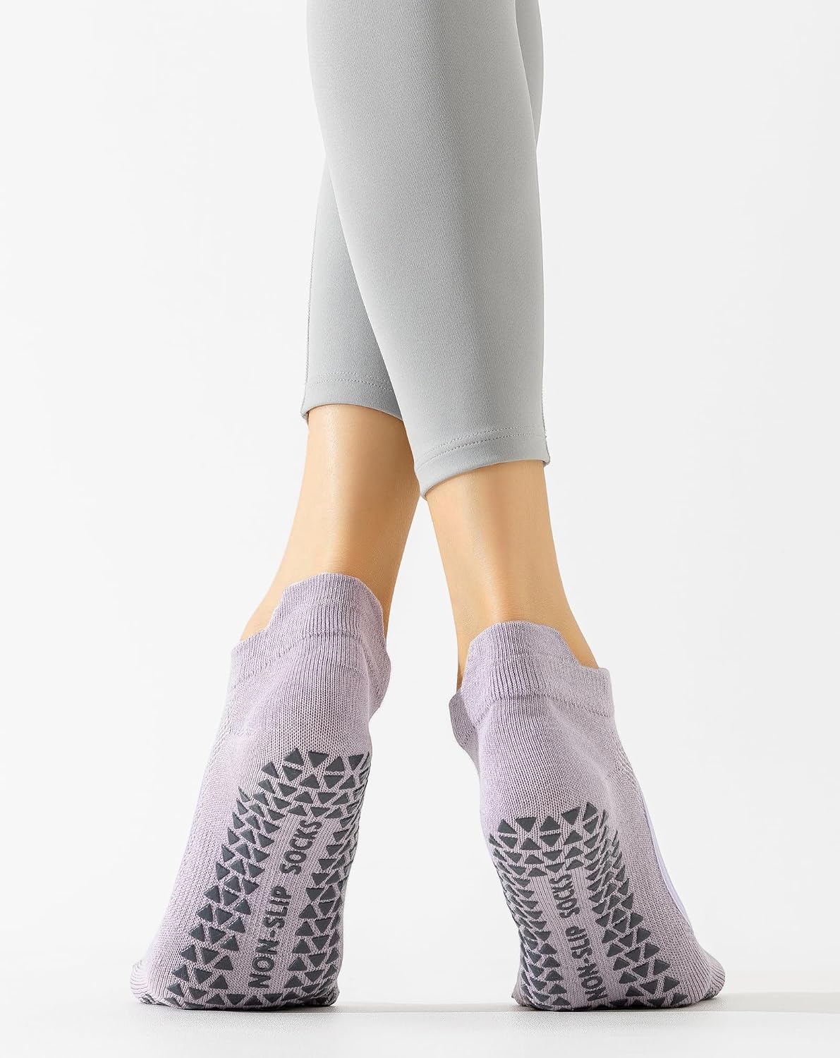Yawlsow 3 Pairs Pilates Yoga Toe Socks with Grips for Women, Five Toe Non-Slip Socks for Barre Ballet Fitness Hospital