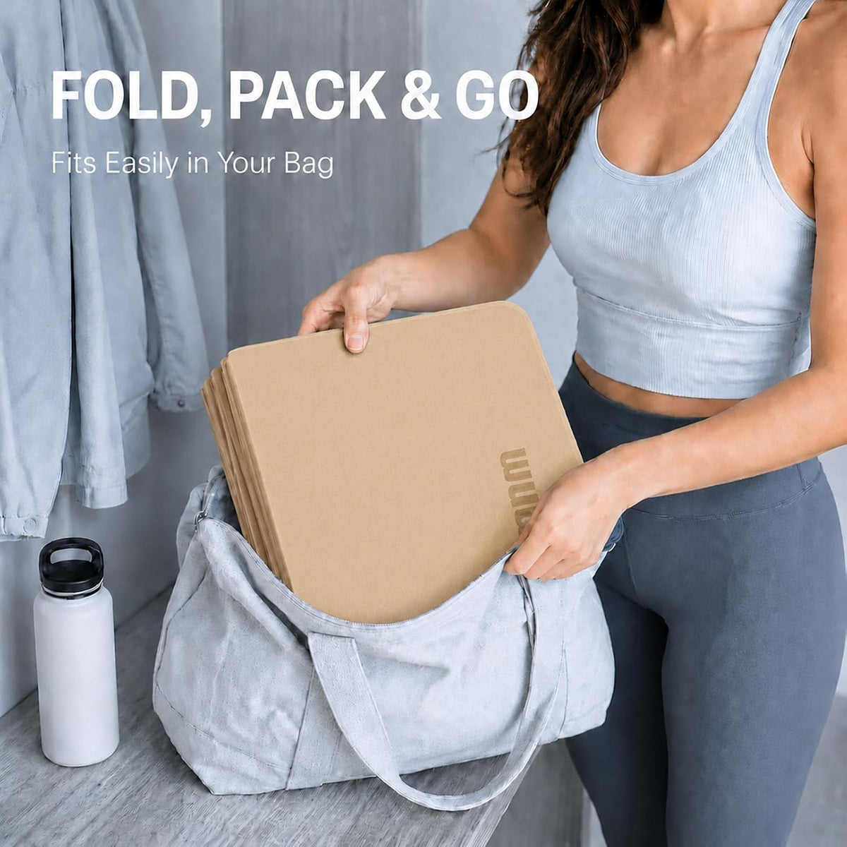 Foldable Yoga Mat 75"x31"x0.24" Portable Exercise Mat