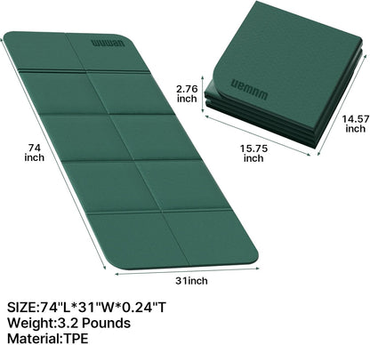 Foldable Yoga Mat 75"x31"x0.24" Portable Exercise Mat
