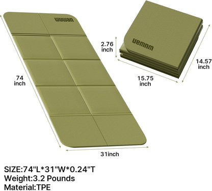Foldable Yoga Mat 75"x31"x0.24" Portable Exercise Mat