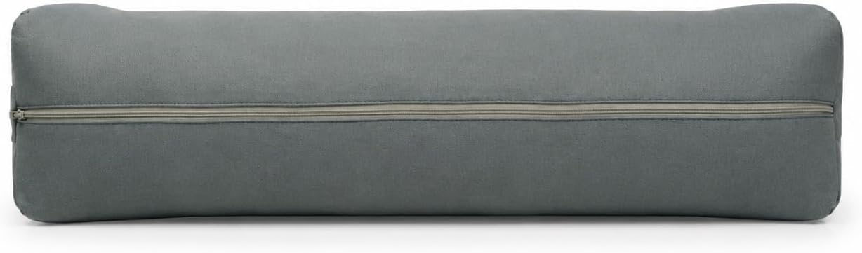 Pranayama Yoga Bolster - Kapok Filled | Removable Washable Cover | Yoga | Meditation, Stretching, Relaxation | 100% Cotton
