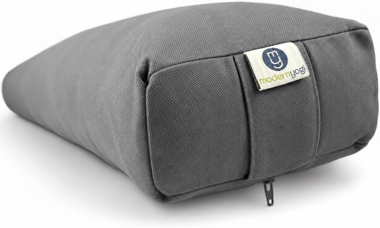 Pranayama Yoga Bolster - Kapok Filled | Removable Washable Cover | Yoga | Meditation, Stretching, Relaxation | 100% Cotton