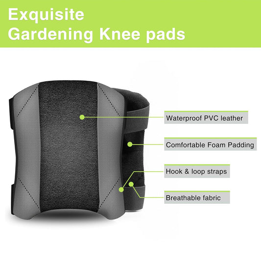 Garden Knee Pads for Men and Women, Lightweight Waterproof KneePads for Gardening, Anti Slip Leather Foam Padding Kneeling Pads for Flooring and Carpet Cleaning, House work, Gardening Maintain, Knee Protector,Gray