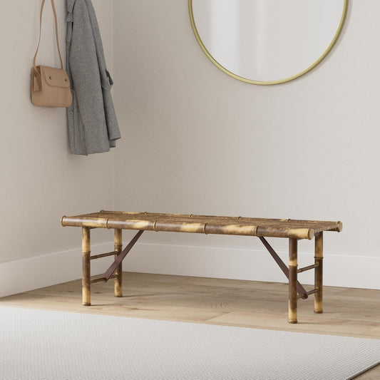 Japanese Bamboo Folding Bench - Dark Brown