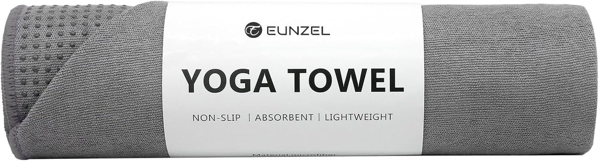 Yoga Towel,Hot Yoga Mat Towel with Grip Dots Sweat Absorbent Non-Slip for Hot Yoga, Pilates and Workout 24" x72", Purple & Blue