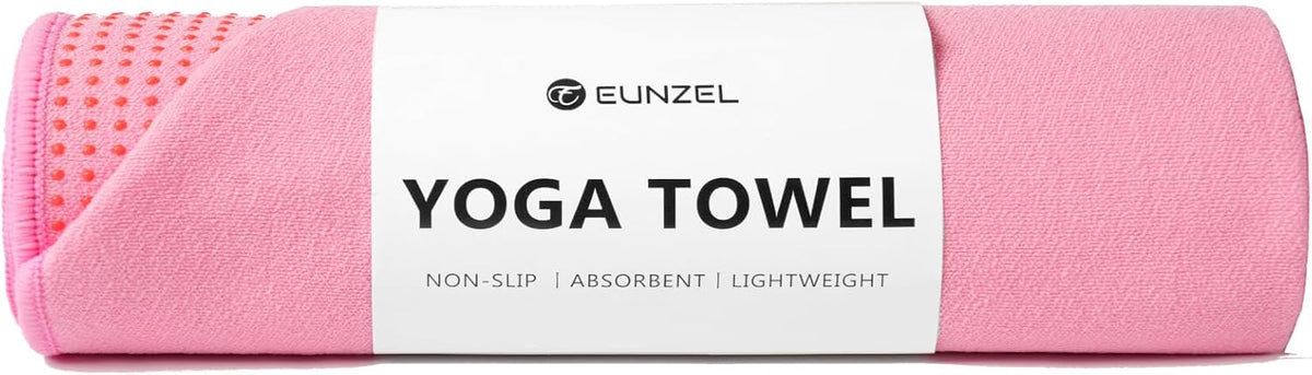 Yoga Towel,Hot Yoga Mat Towel with Grip Dots Sweat Absorbent Non-Slip for Hot Yoga, Pilates and Workout 24" x72", Purple & Blue